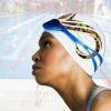 Warrior swim cap on model rendering Warrior Swim Cap - The Inspiring Swim Cap for Black Kids - Image 2