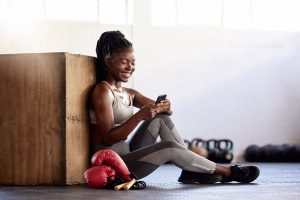 black woman resting after workout 606156108 DS