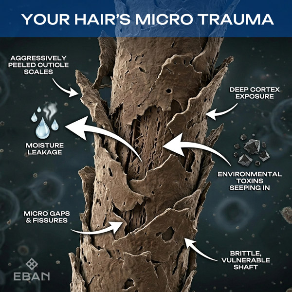 Hair cuticle micro trauma